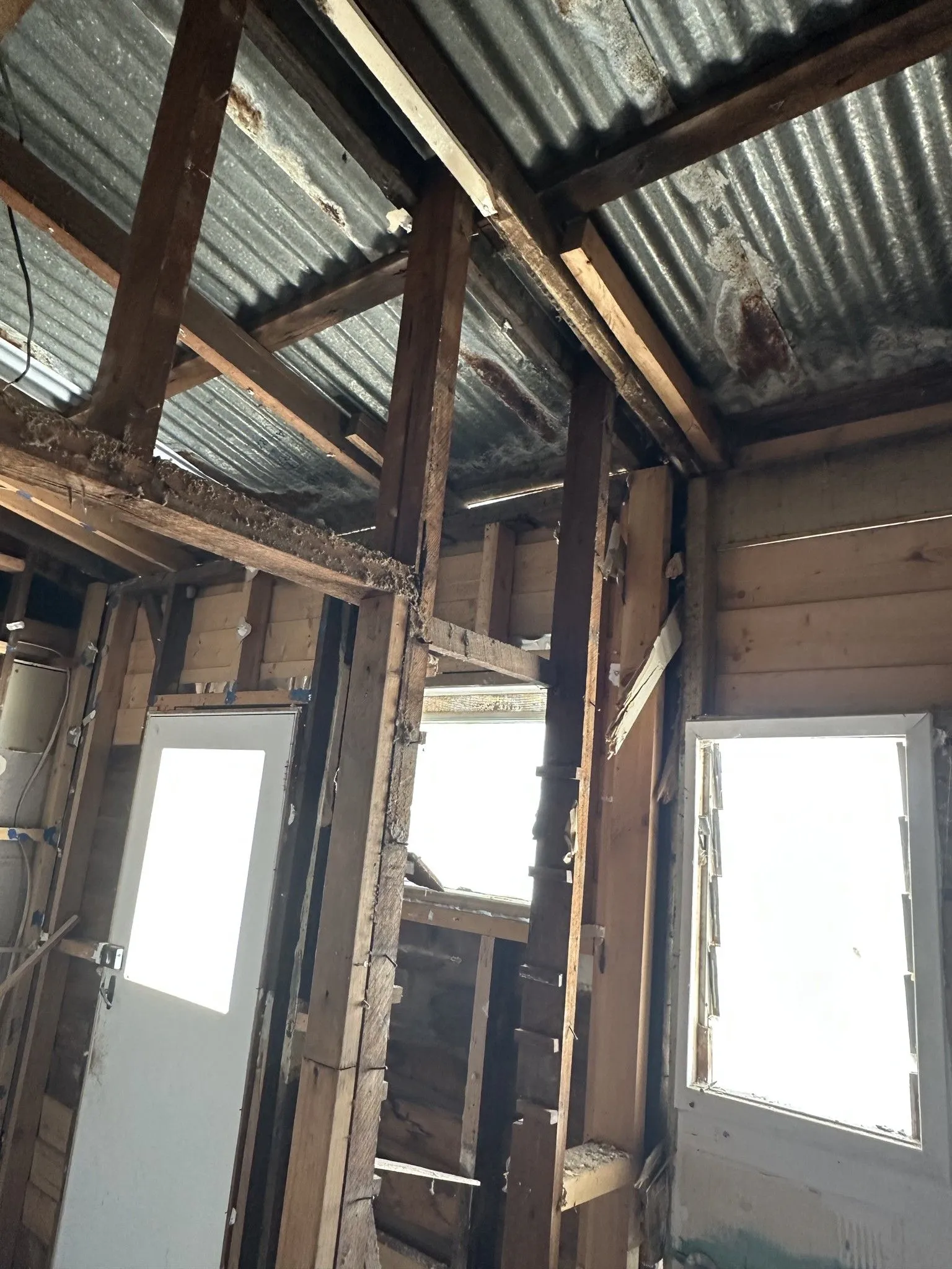 Taylors Court house during strip-out before renovation, Kyneton.